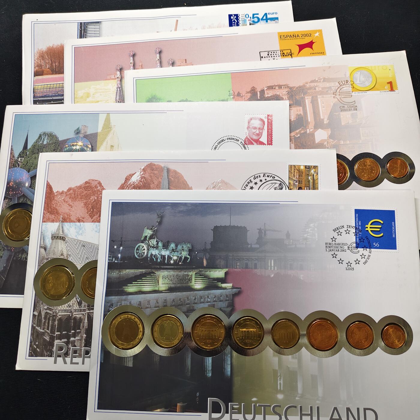 【全场包邮】纯粹捡漏拍483场（免费代拍第20场） 【邮币封】欧洲各国新发行欧元纪念邮币封6套一组