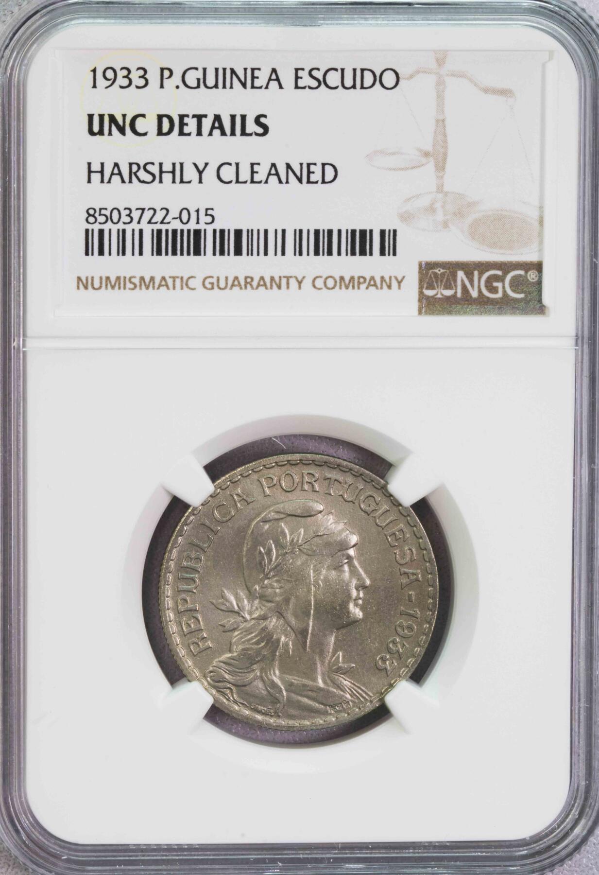 NGC-UNCD 1933葡属几内亚1埃斯库多镍币