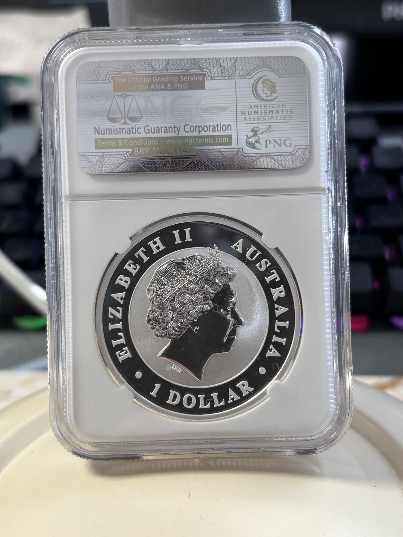 第182期拍卖 澳大利亚2012年考拉镀金银币NGC-MS70,1盎司，999银