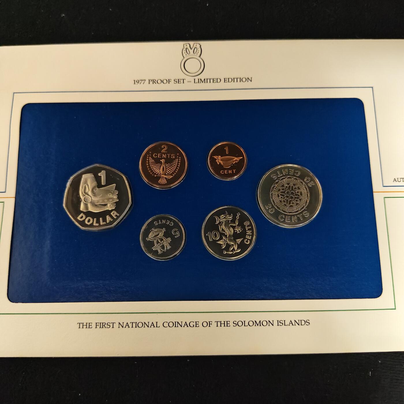 【全场包邮】纯粹捡漏拍482场（免费代拍第19场）-币封+套装+富兰克林（注意佣金） 【邮币封】所罗门群岛1977年独立首年官方精制套币邮币封-带说明