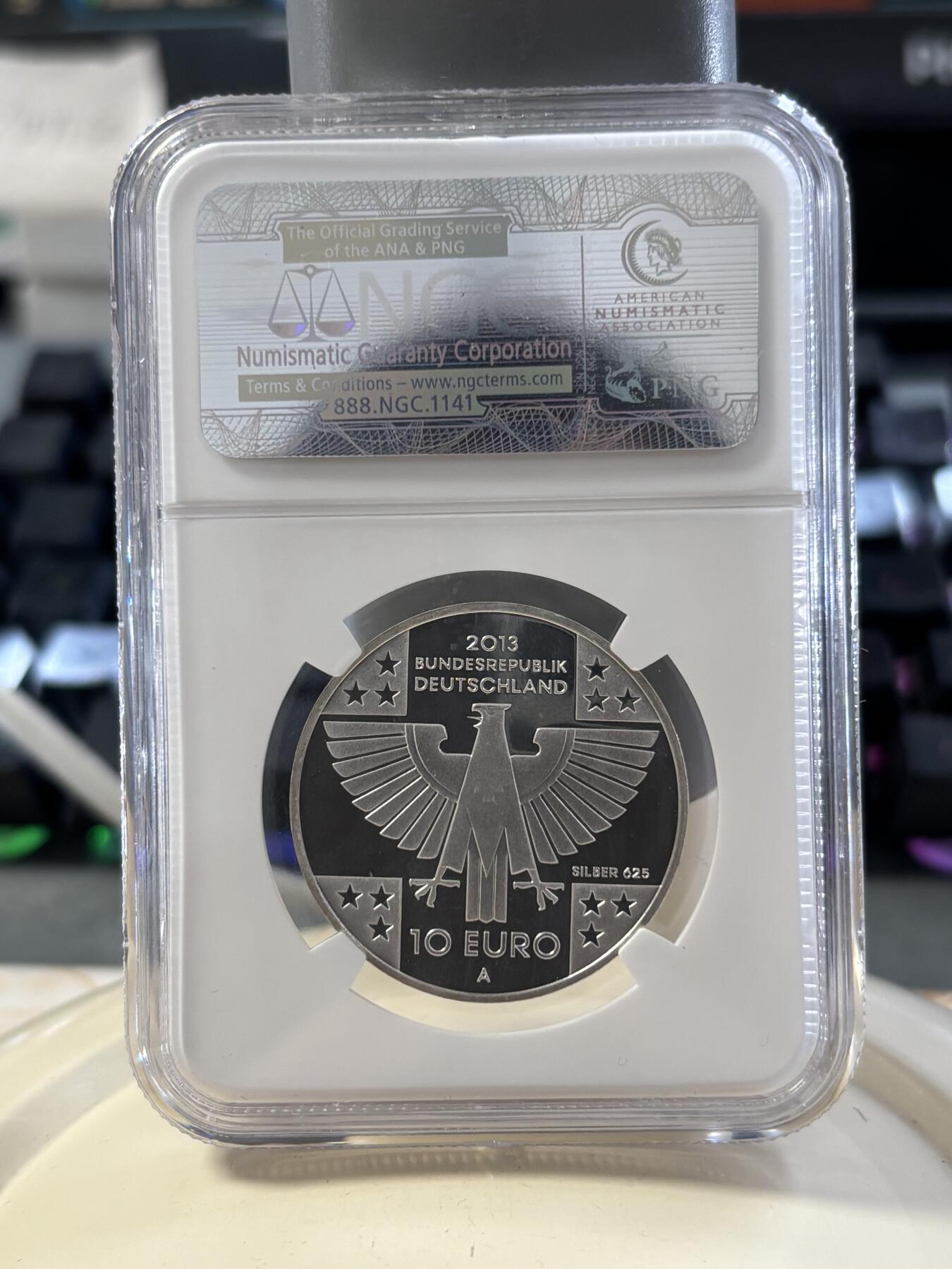 第182期拍卖 德国2013年红十字会成立150周年10欧元纪念银币NGC-PF69,16克,625银