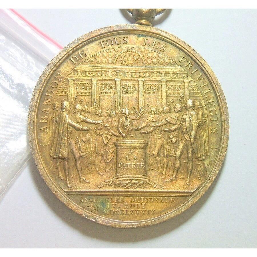 【旋风钱币】12月6日19:00准时开拍 精美欧洲币章、银币银章、第三帝国钱币等 全场包邮！ 【艺术】法国艺术大章1789年 路易十六和法国大革命 高浮雕精制超大镀金章 光边 62MM 鎏金工艺（蘸金水） 金层要厚