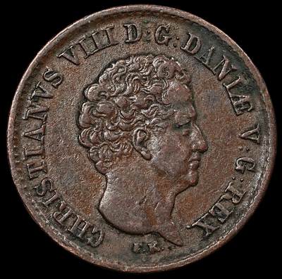 修遠堂世界钱币第九十四期 - 1842年丹麦 1/2 RIGSBANKSKILLING铜币