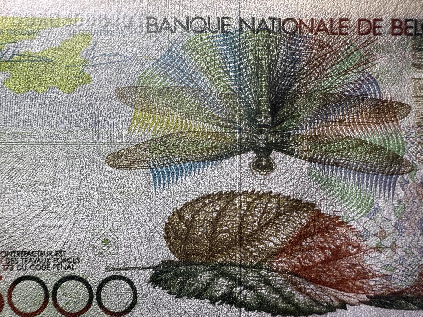 《艾美收藏》第221期-11.23周日黄金场精品荟萃 比利时5000法郎 UNC 比利时诗人哥赛尔 大蜻蜓 原票好品 仅轻微荧光 无4