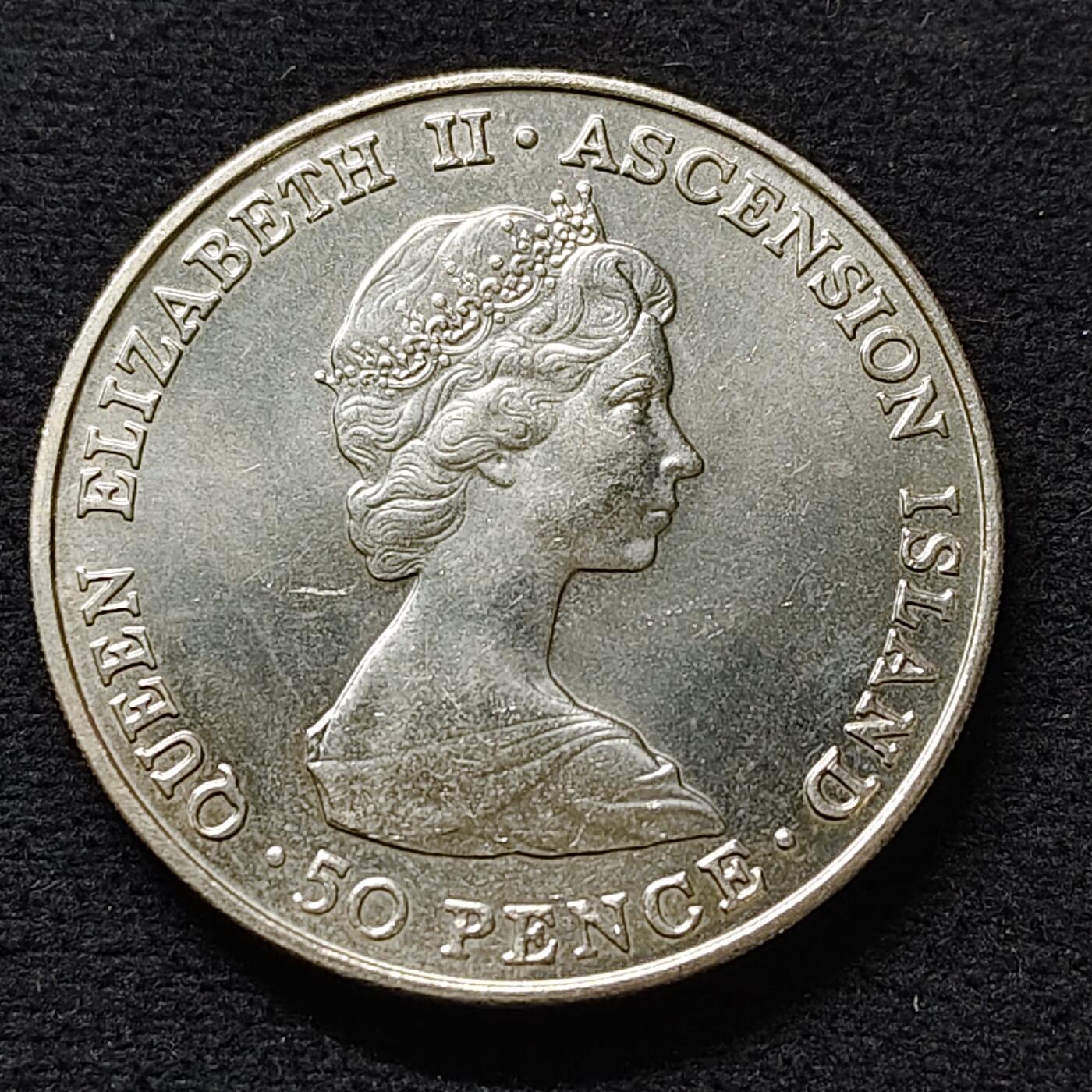 【全场包邮】纯粹捡漏拍480场（免费代拍第17场） 阿松森群岛1984年50便士安德鲁王子皇家访问克朗型纪念币