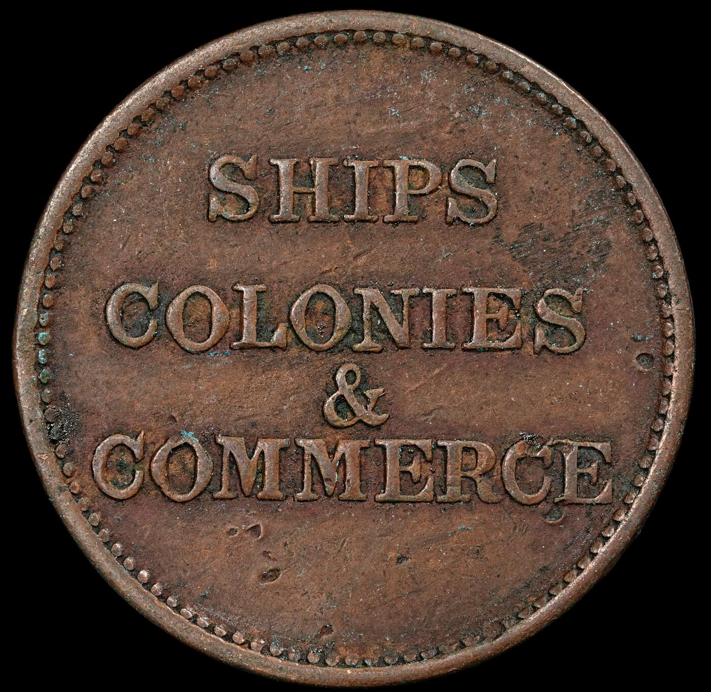 修遠堂世界钱币第九十四期 19世纪加拿大1/2便士代用币 帆船驶向殖民地