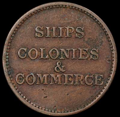 修遠堂世界钱币第九十四期 - 19世纪加拿大1/2便士代用币 帆船驶向殖民地