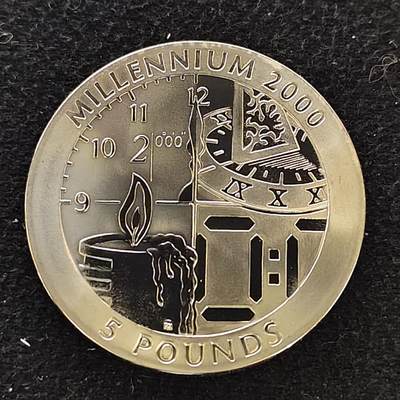 【全场包邮】纯粹捡漏拍483场（免费代拍第20场） - 【钛币】直布罗陀1995年5镑千禧年钛金属精制纪念币