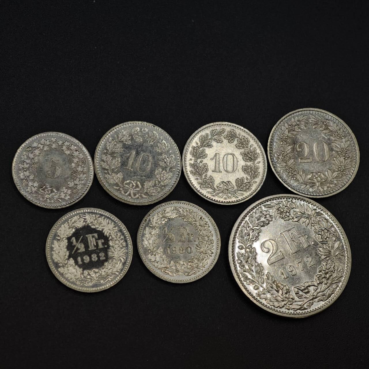 【淘币小摊】实时拍第八百零三拍   散币套币场   满百包邮可预留二周 每周一统一发货   瑞士7枚3.45法郎