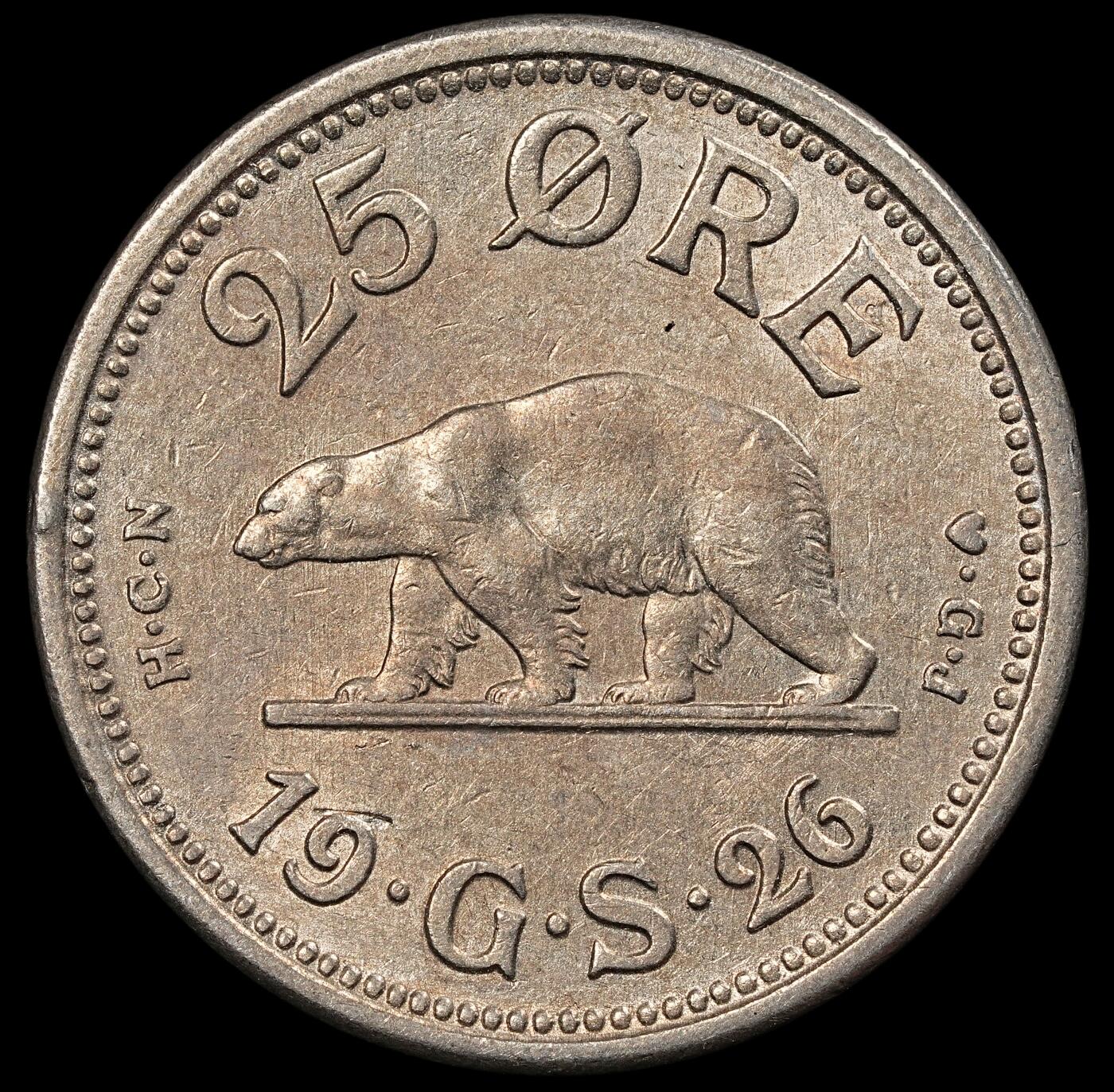 修遠堂世界钱币第九十四期 1926年格陵兰25欧尔