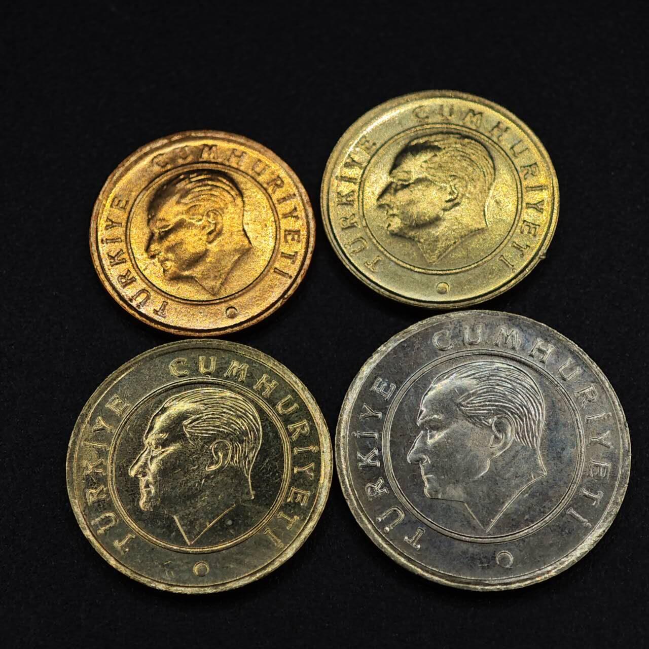 【淘币小摊】实时拍第八百零三拍   散币套币场   满百包邮可预留二周 每周一统一发货   土耳其2009年4枚