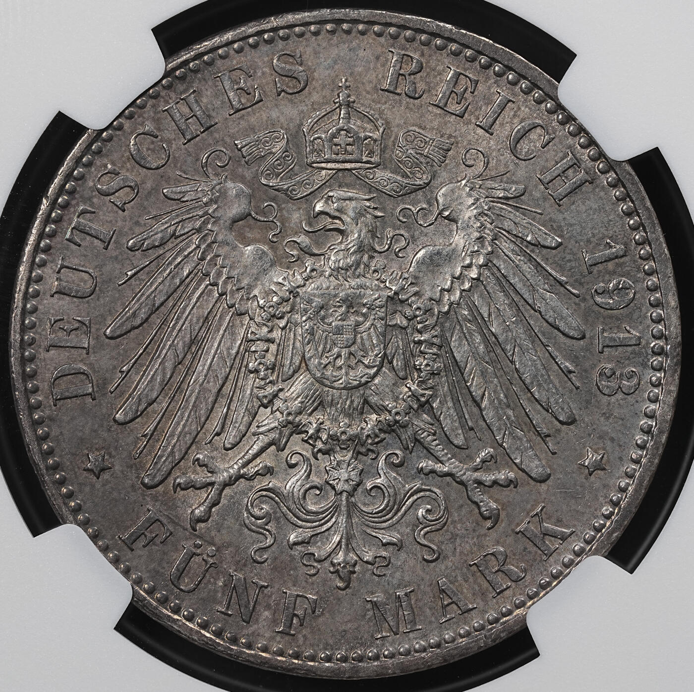 修遠堂世界钱币第九十四期 NGC AU55 1913年巴伐利亚5马克大银币