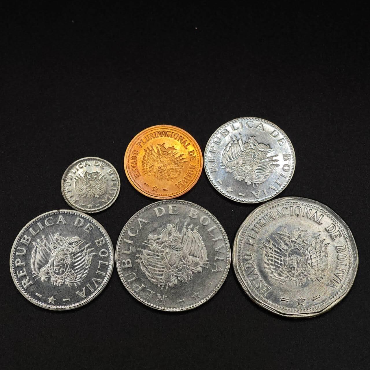 【淘币小摊】实时拍第八百零三拍   散币套币场   满百包邮可预留二周 每周一统一发货   玻利维亚6枚