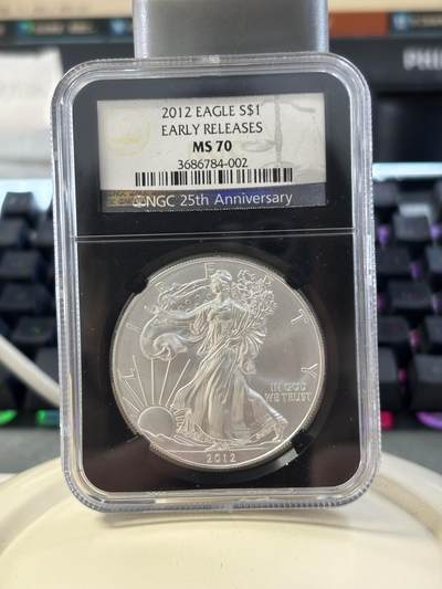 第182期拍卖 - 美国2012年鹰洋银币美国自由女神银币NGC-MS70，1盎司，999银