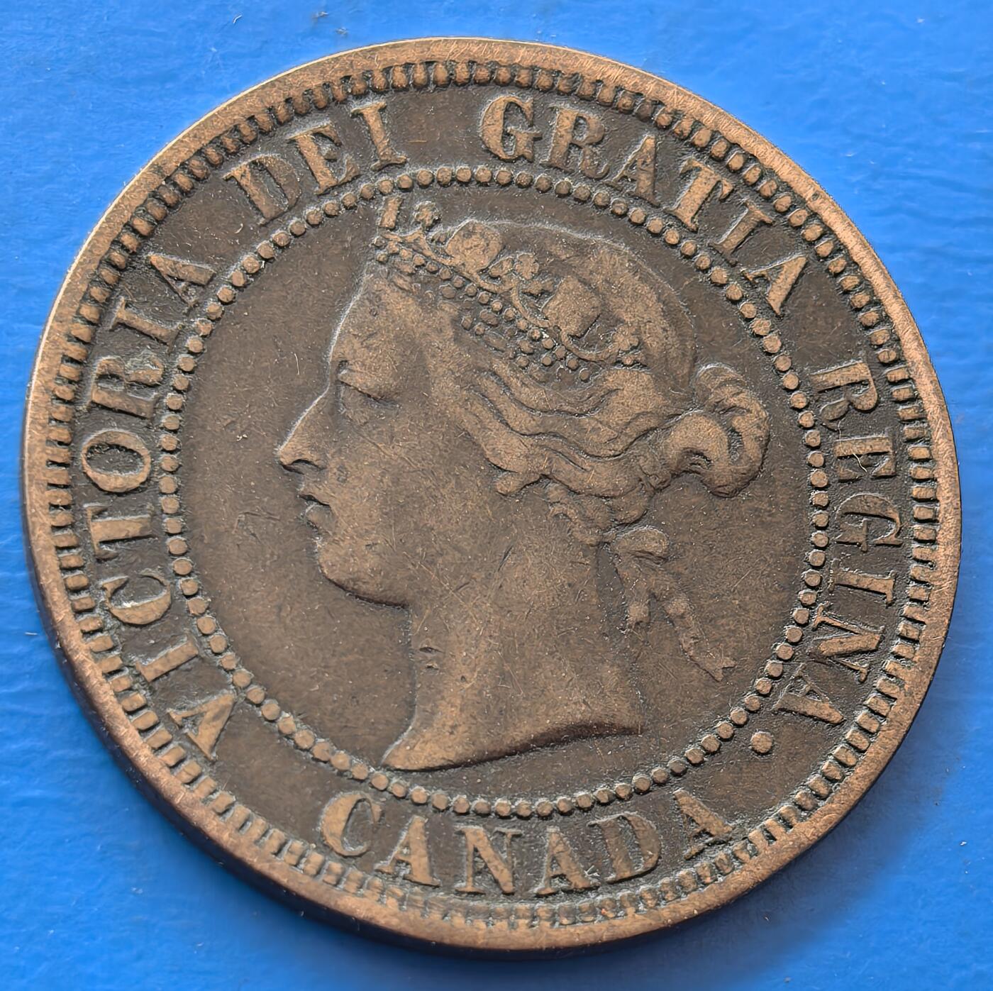 外国优质老铜币银币，未完待续 加拿大维多利亚女皇1881年大壹分H版