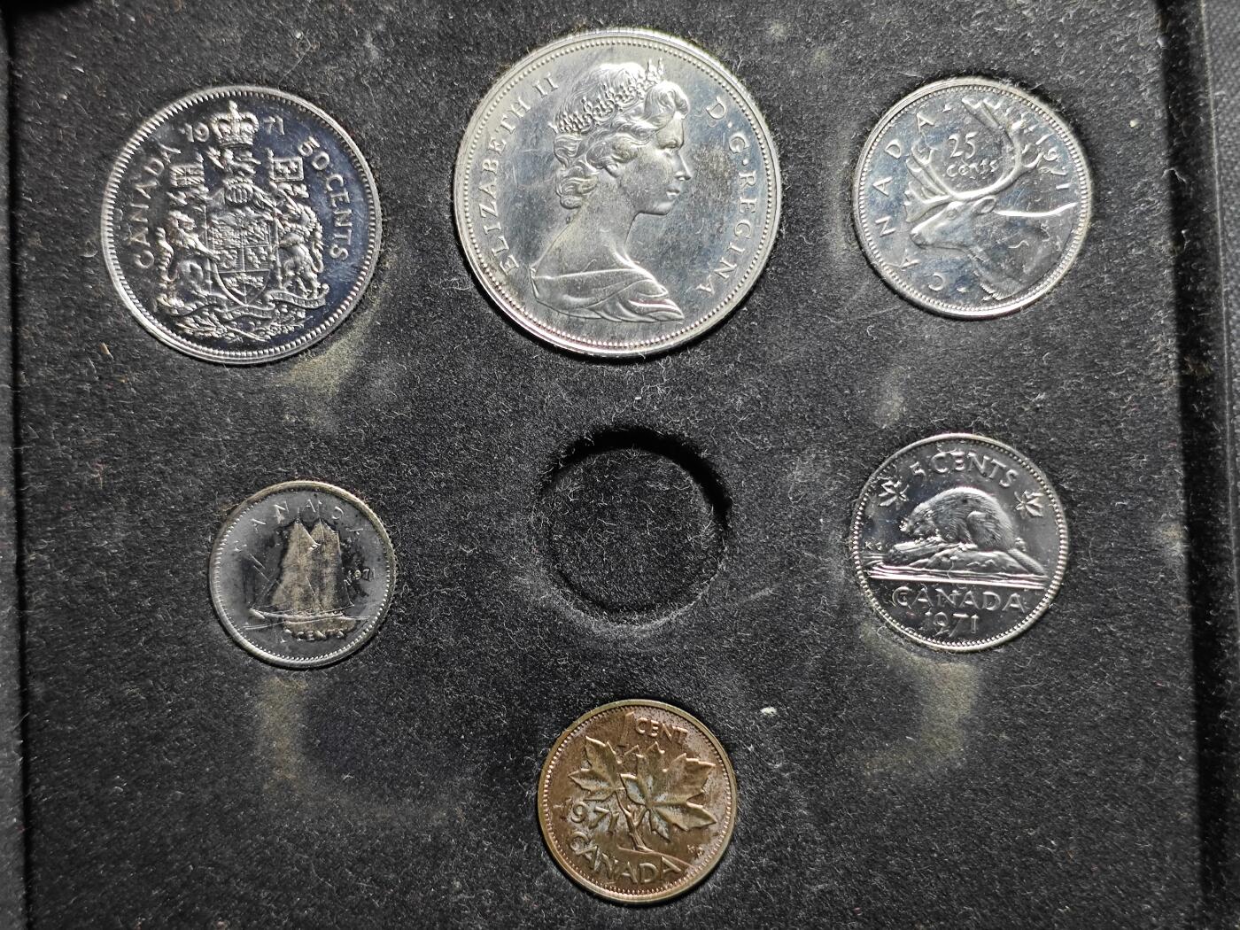 KK钱币收藏小铺 （套币 好品/批量散币 银币）专场  2月预留时间 周末发货  1971加拿大大小面值清年套币