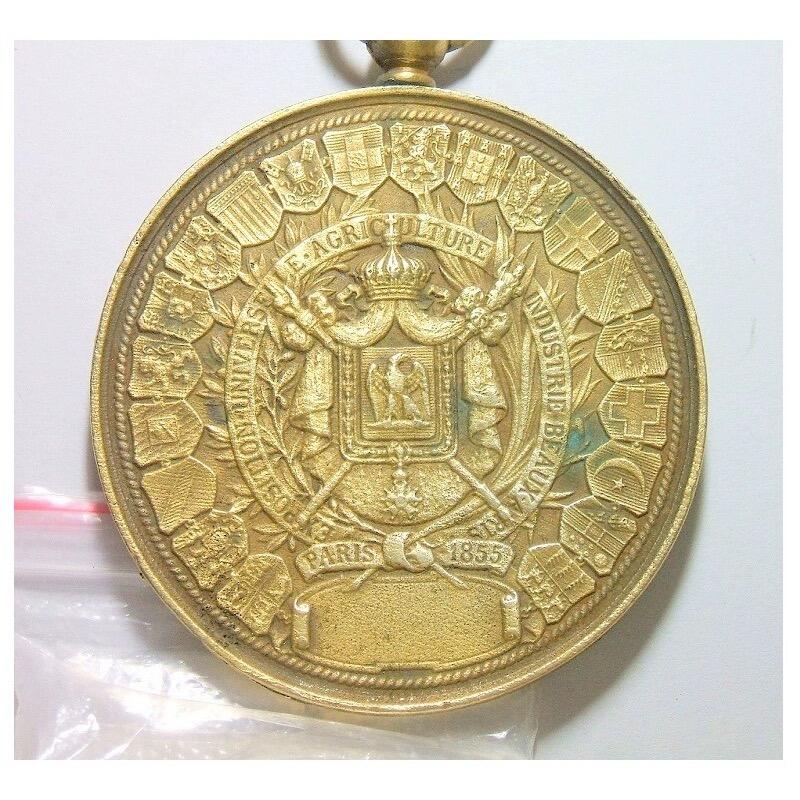 【旋风钱币】12月6日19:00准时开拍 精美欧洲币章、银币银章、第三帝国钱币等 全场包邮！ 法国1855年 拿破仑三世徽盾雄鹰 高浮雕精制大镀金章 56MM 鎏金工艺（蘸金水） 金层要厚