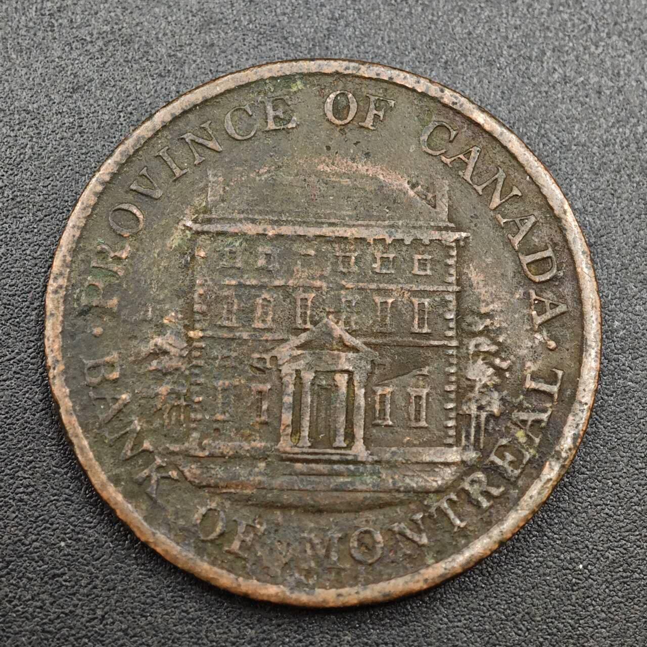 【淘币小摊】实时拍第八百零三拍   散币套币场   满百包邮可预留二周 每周一统一发货   加拿大蒙特利尔银行1842年半便士铜币代币