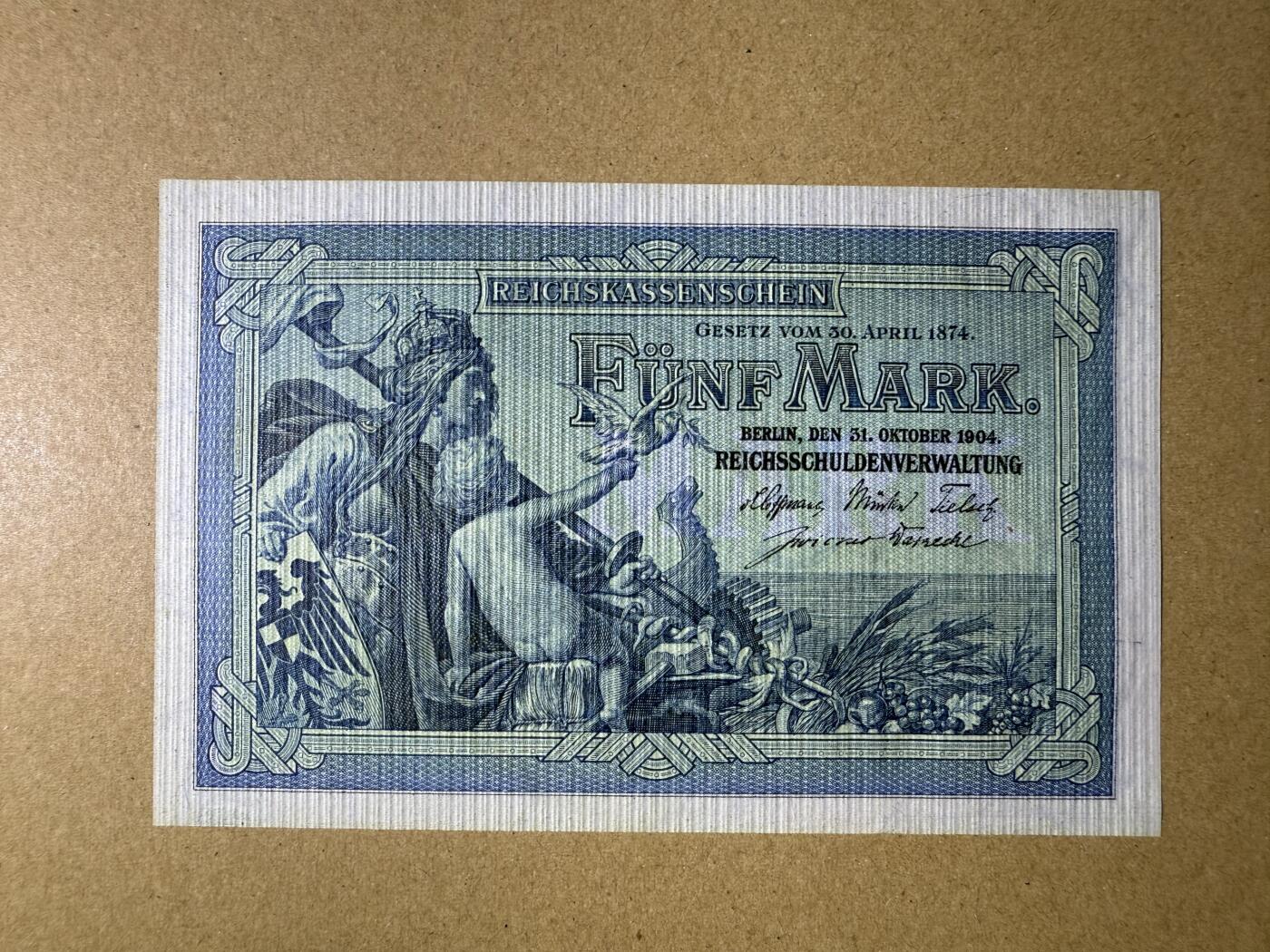 《艾美收藏》第221期-11.23周日黄金场精品荟萃 德国5马克 UNC 1904年老版本 德国帝国银行 无4