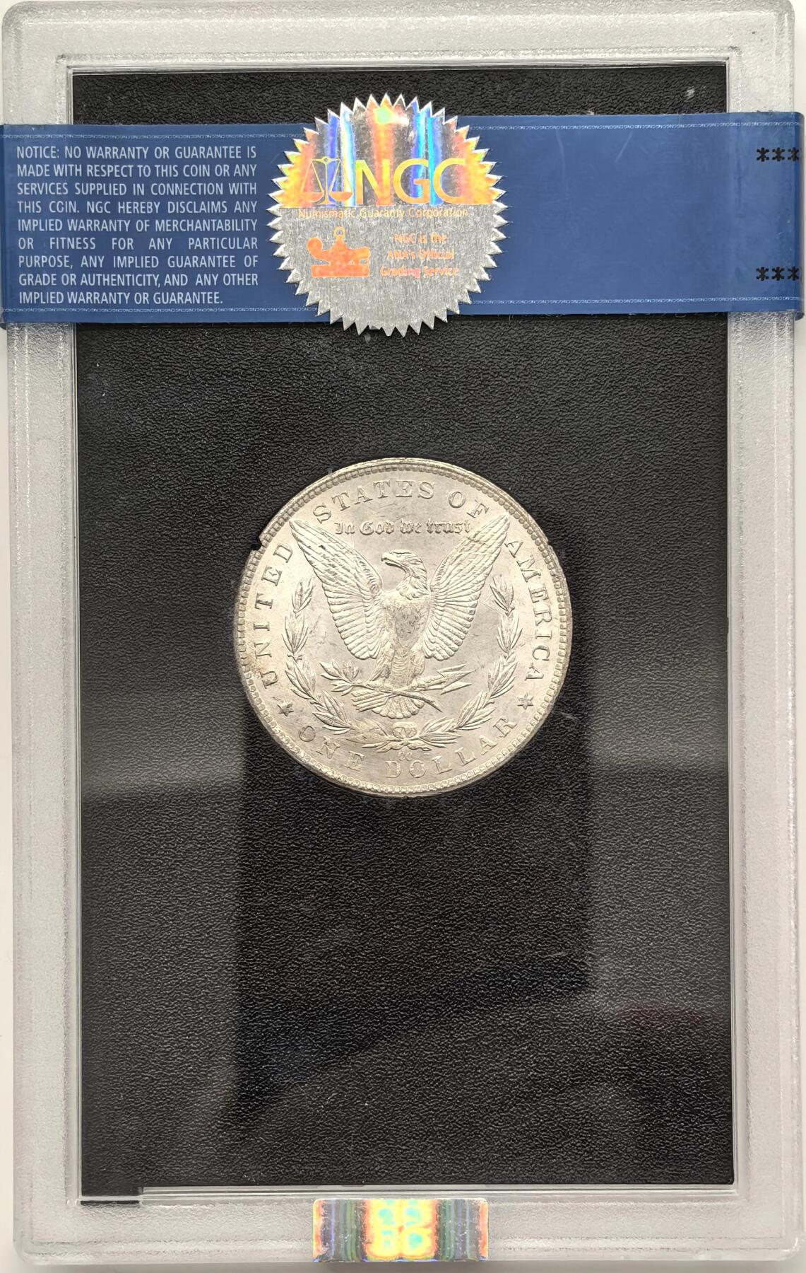 博洋堂藏家专场系列之美国钱币白金之夜专场暨第148期（全场包邮） NGC MS64 美国1882 CC 摩根 卡森厂 GSA大封装 人像面覆盖老包浆 高分难得 十字转光