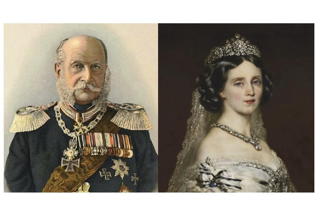 德国1879年 威廉一世与皇后高浮雕精制大铜章 40MM