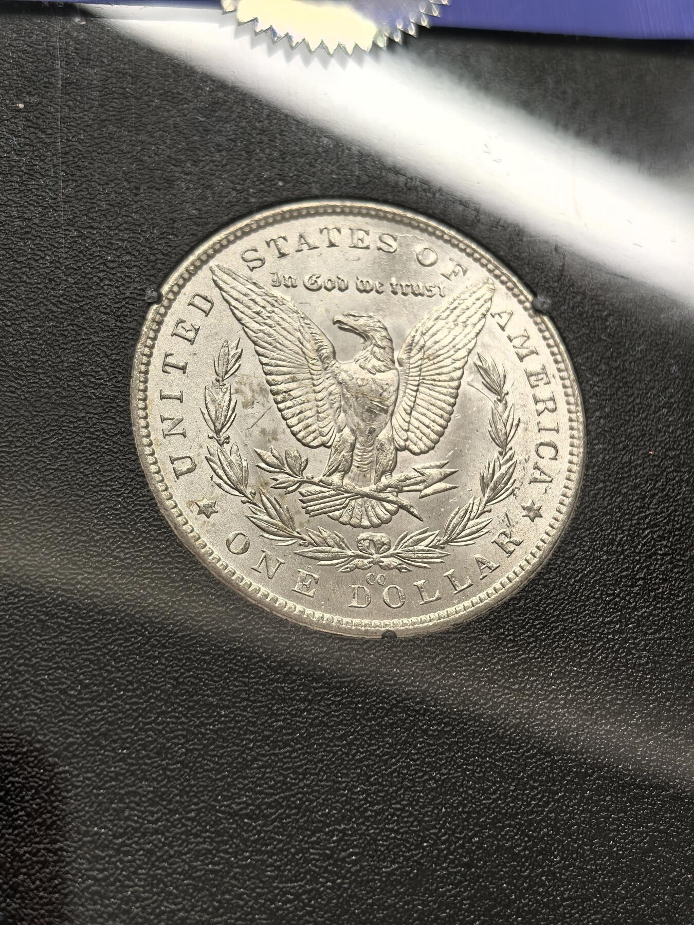 博洋堂藏家专场系列之美国钱币白金之夜专场暨第148期（全场包邮） NGC MS63 美国1882 CC 摩根 卡森厂 GSA大封装 附原盒及证书 高分难得 十字转光