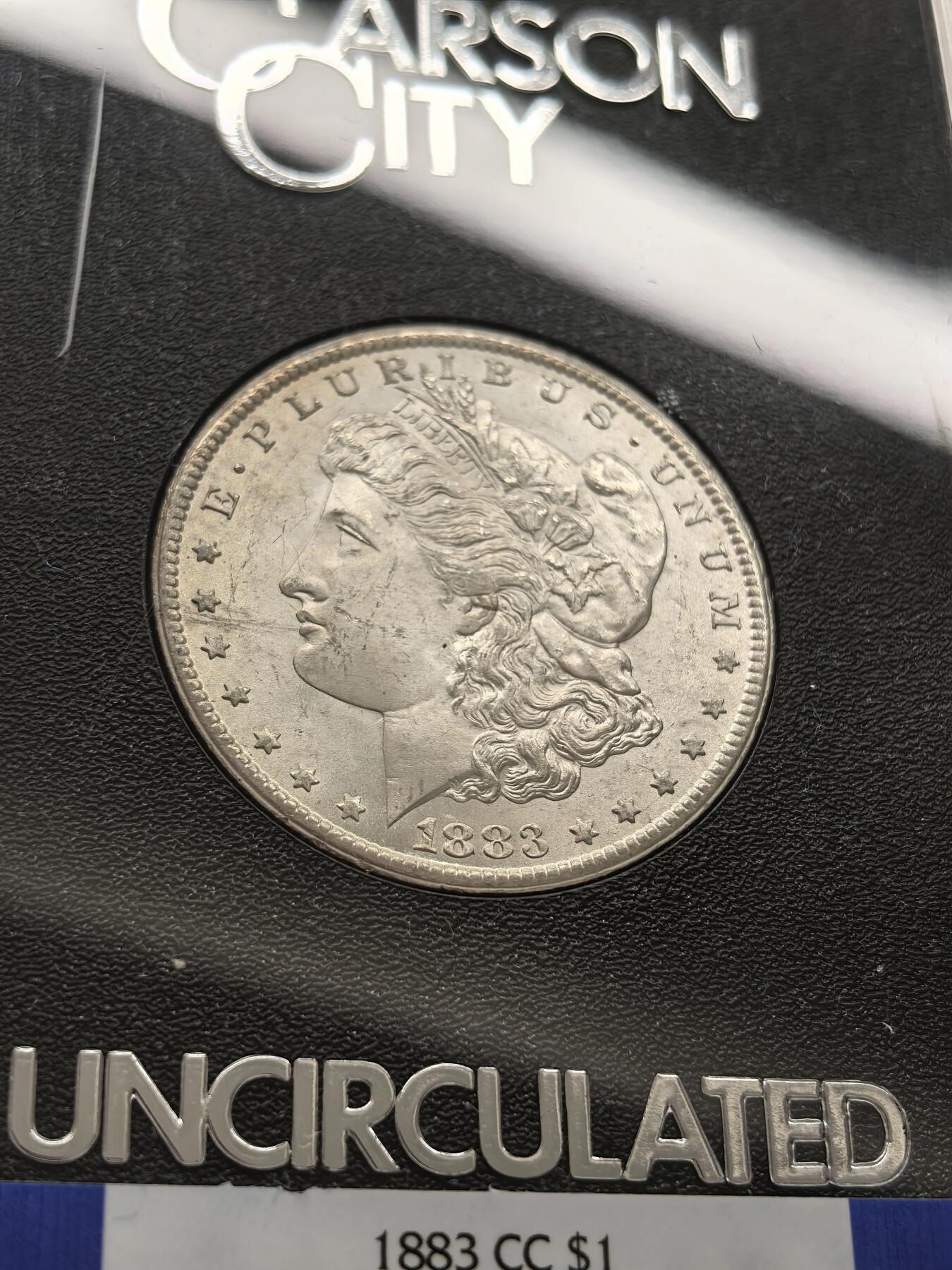 博洋堂藏家专场系列之美国钱币白金之夜专场暨第148期（全场包邮） NGC MS64 美国1883 CC 摩根 卡森厂 GSA大封装 附原盒及证书 高分难得 十字转光