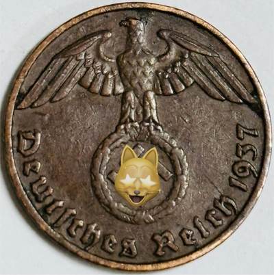 文馨钱币收藏第 282 场，【 长期接收代拍品】，加拿大老铜代用币，银币，德三系列场 - 极美品 1937 年德三帝国 1 芬尼铜币 D 标