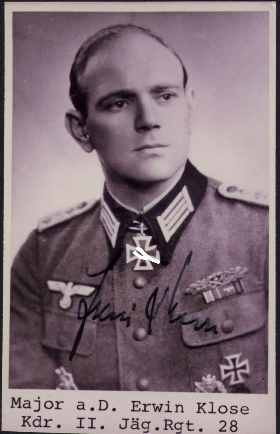 小驴勋章奖章收藏11月22日周六晚六点拍卖（珍爱和平，收藏战争，铭记历史，勿忘国耻，忠党爱国。有偿代拍，送拍规则在简介最后，参拍须阅读规则后再参拍，关系到运费包装发货时效真假辨别等关键信息，拍卖时不再发原图，看大图店主微信码在拍卖店铺介绍里） Erwin Klose战后亲签