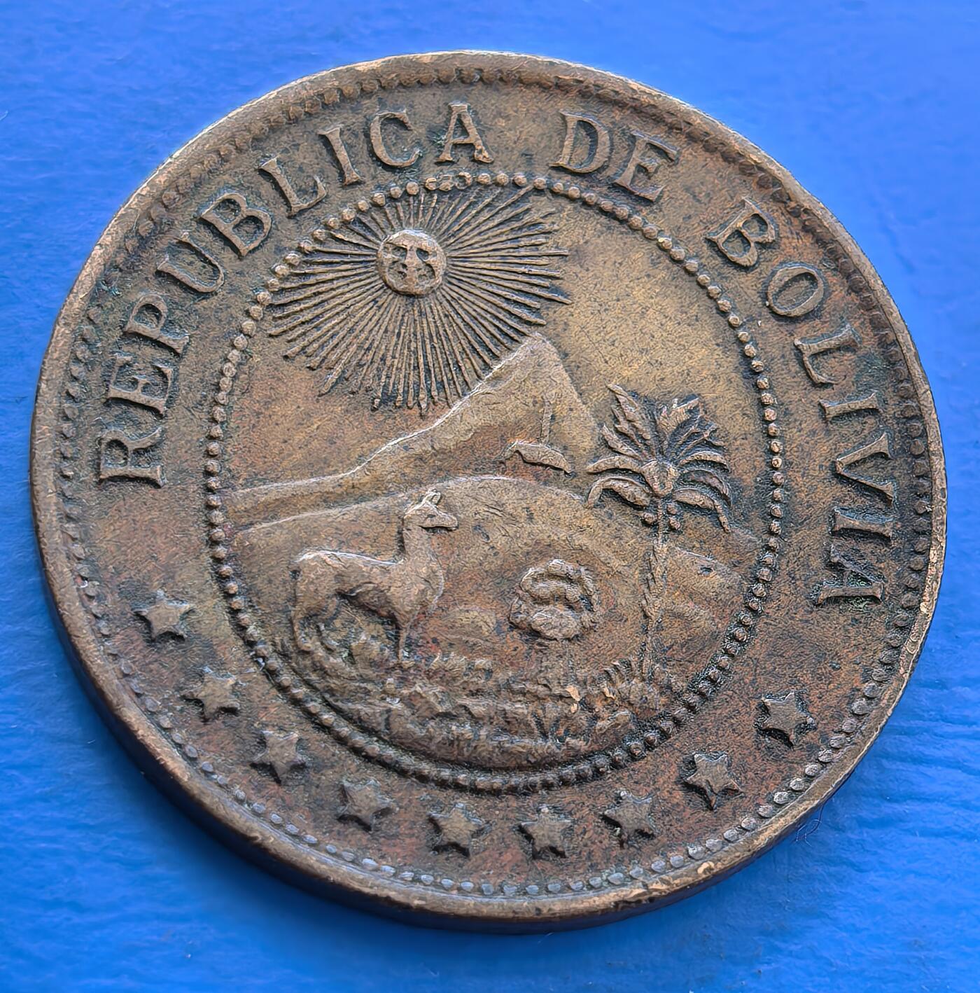 外国优质老铜币银币，未完待续 玻利维亚1942年天使权杖50分