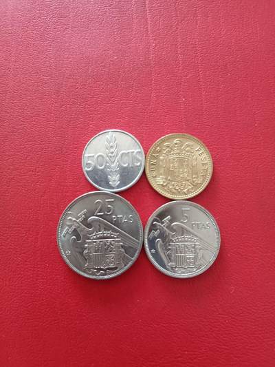 【云涧收藏】第八十场 - 西班牙弗朗哥4枚