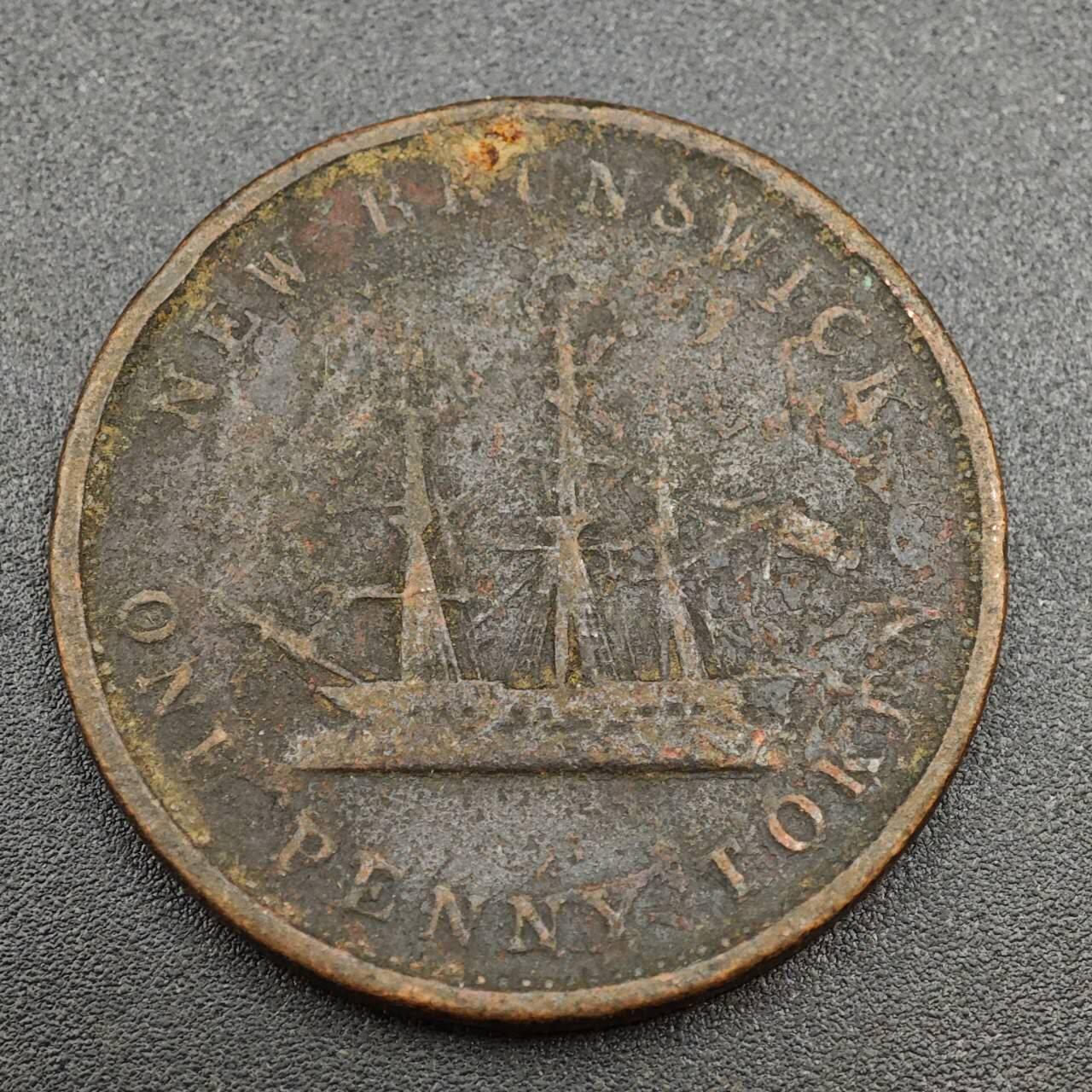 【淘币小摊】实时拍第八百零三拍   散币套币场   满百包邮可预留二周 每周一统一发货   新布伦瑞克1843年维多利亚半一便士铜币代币