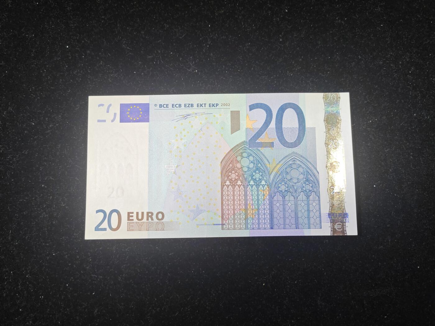 欧盟纸币 一签 2002版 20欧元 S冠 意大利版 全新UNC