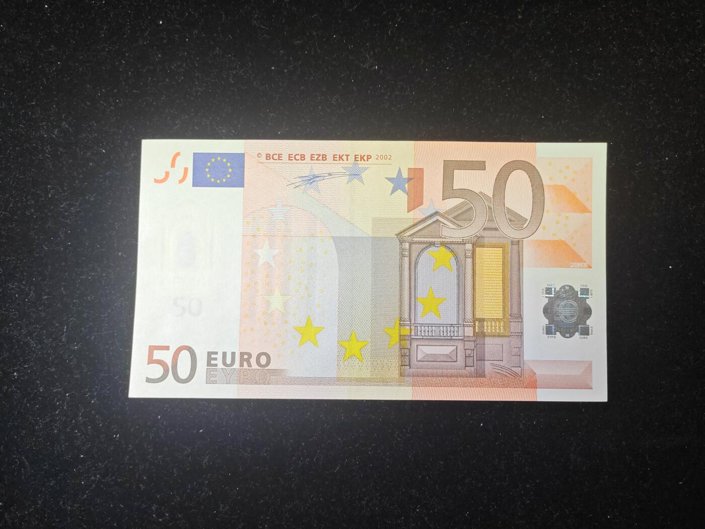 欧盟 一签 2002版 50欧元 纸币 X冠 德国版 全程无4 全新UNC