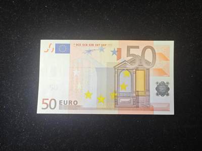 欧盟 一签 2002版 50欧元 纸币 X冠 德国版 全程无4 全新UNC - 欧盟 一签 2002版 50欧元 纸币 X冠 德国版 全程无4 全新UNC