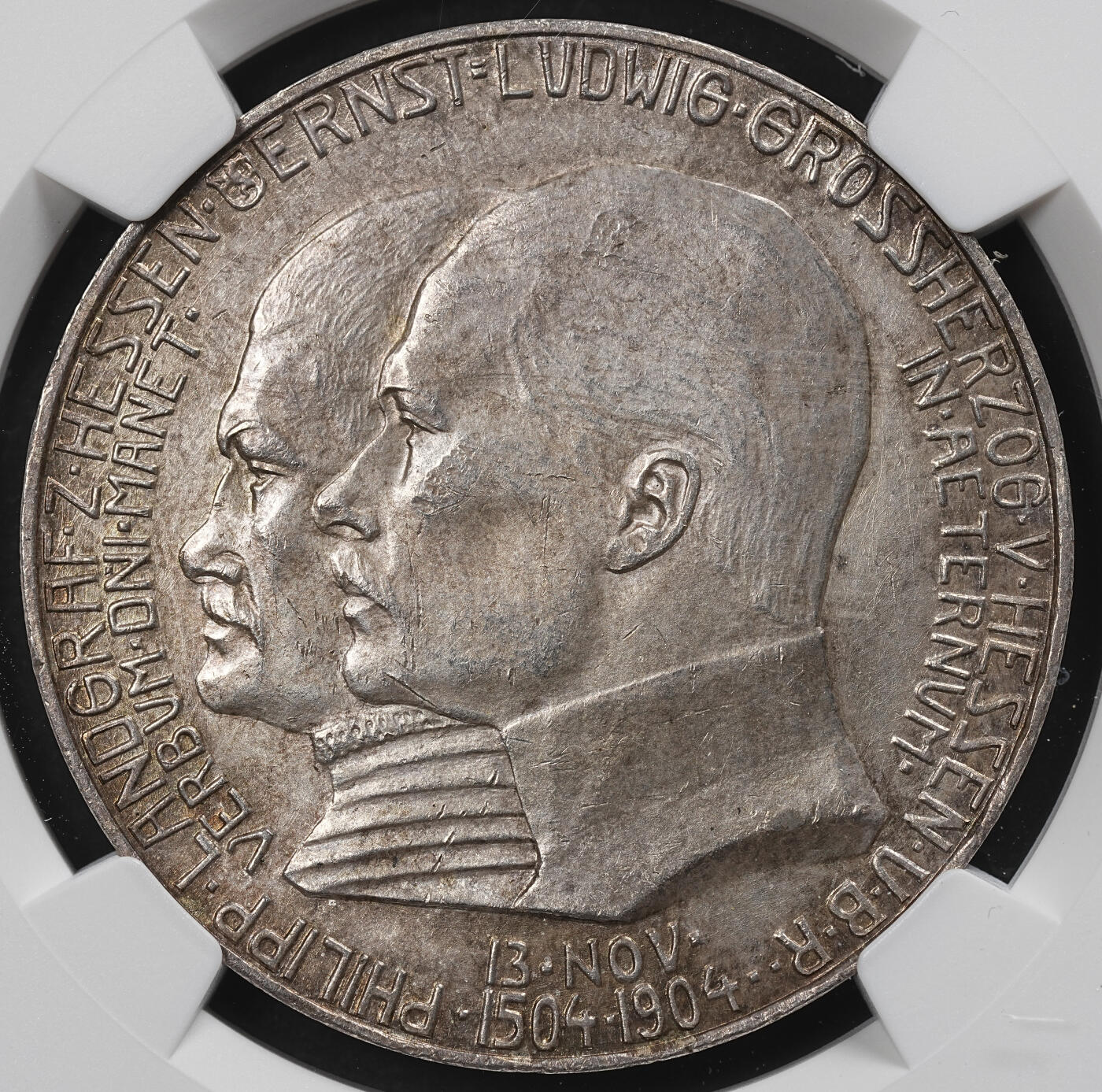 修遠堂世界钱币第九十四期 NGC MS62 1904年黑森-菲利普一世诞辰400周年5马克大银币