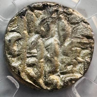 文馨钱币收藏第 282 场，【 长期接收代拍品】，加拿大老铜代用币，银币，德三系列场 - 公元 8 世纪，古丝绸之路银币，重 10 克，早期 BC 评级 MS64 分，盒子币售出不退不换