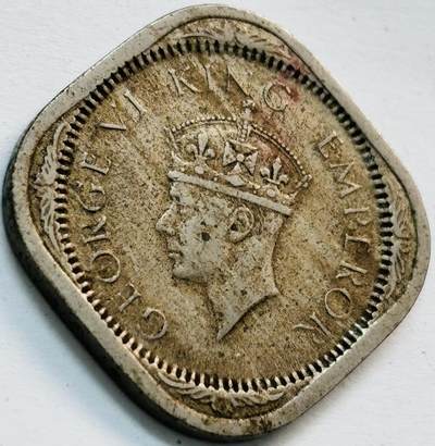 文馨钱币收藏第 282 场，【 长期接收代拍品】，加拿大老铜代用币，银币，德三系列场 - 1940 年英属印度乔治六世 2 安娜，第二版