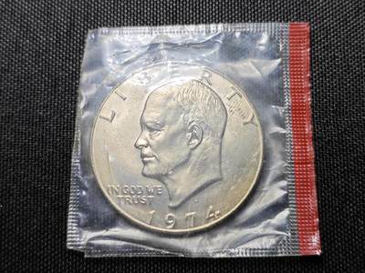 KK钱币收藏小铺 （套币 好品/批量散币 银币）专场  2月预留时间 周末发货 -  1974美国艾克大一元 好品