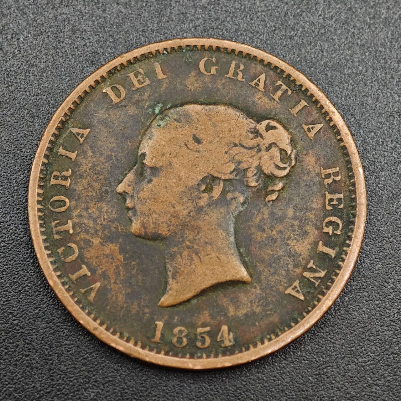 【淘币小摊】实时拍第八百零三拍   散币套币场   满百包邮可预留二周 每周一统一发货   新布伦瑞克1854年维多利亚帆船半便士铜币代币