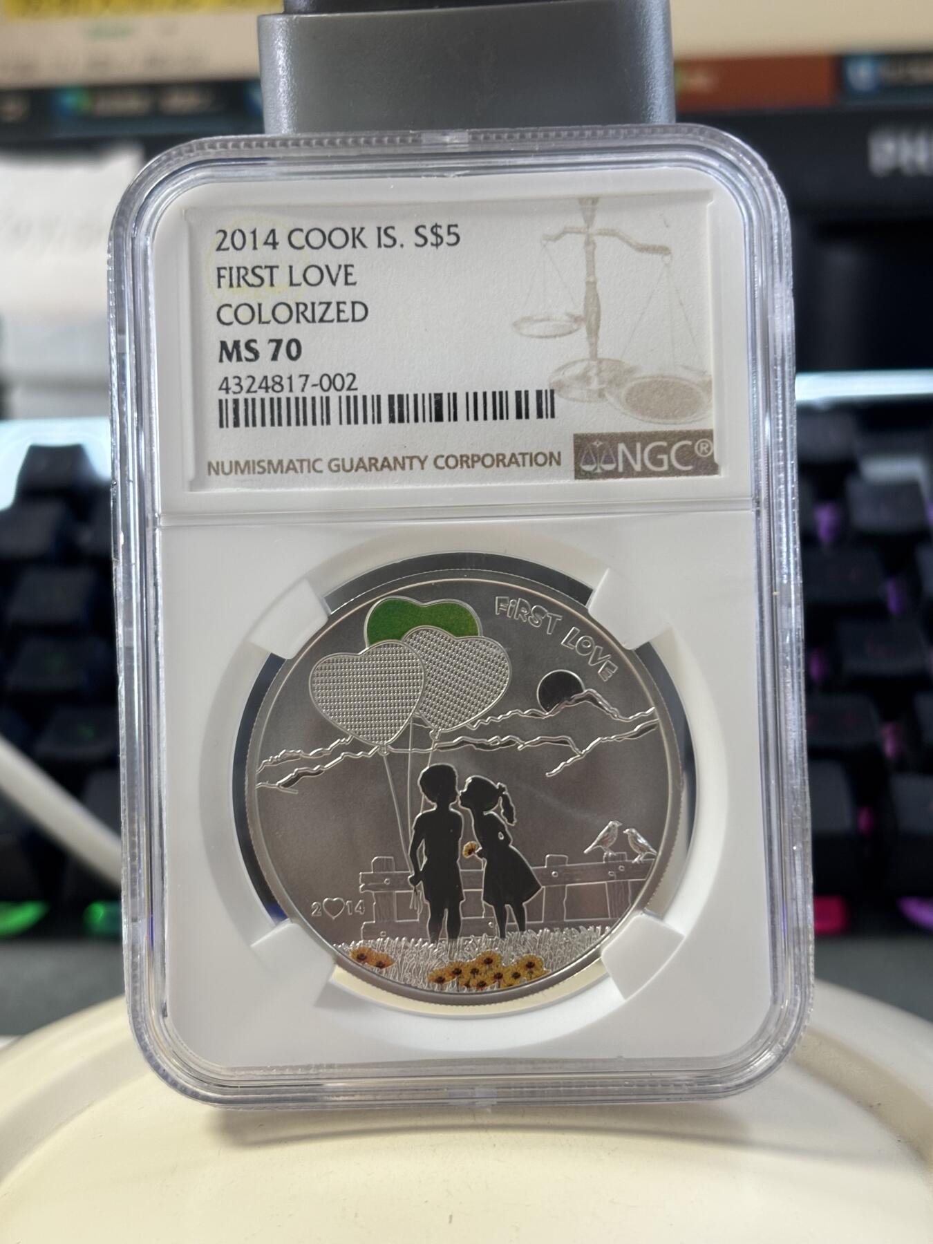 第182期拍卖 库克2014年画出未来初恋银币NGC-MS70，20克，925银