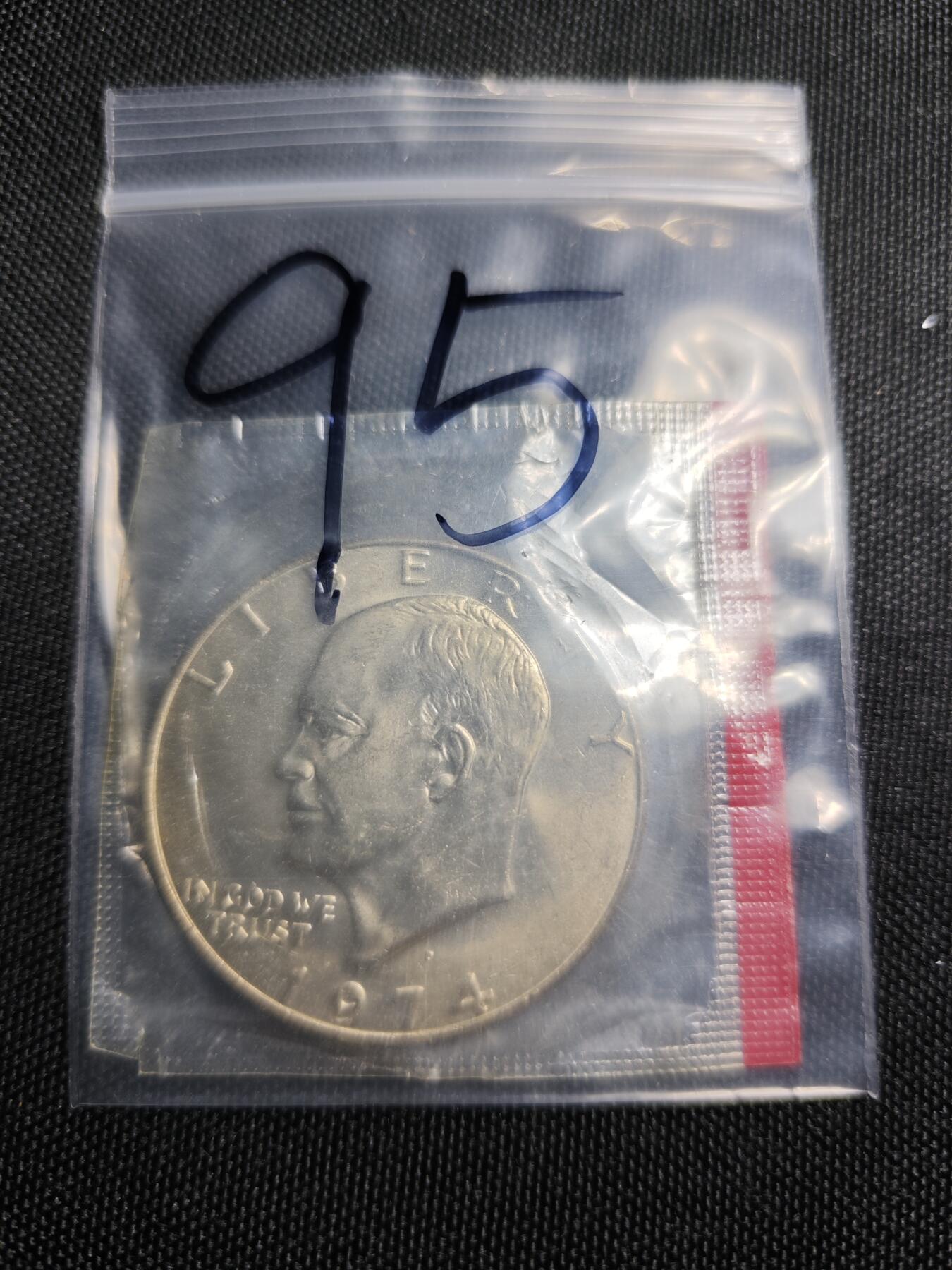 KK钱币收藏小铺 （套币 好品/批量散币 银币）专场  2月预留时间 周末发货  1974美国艾克大一元 好品