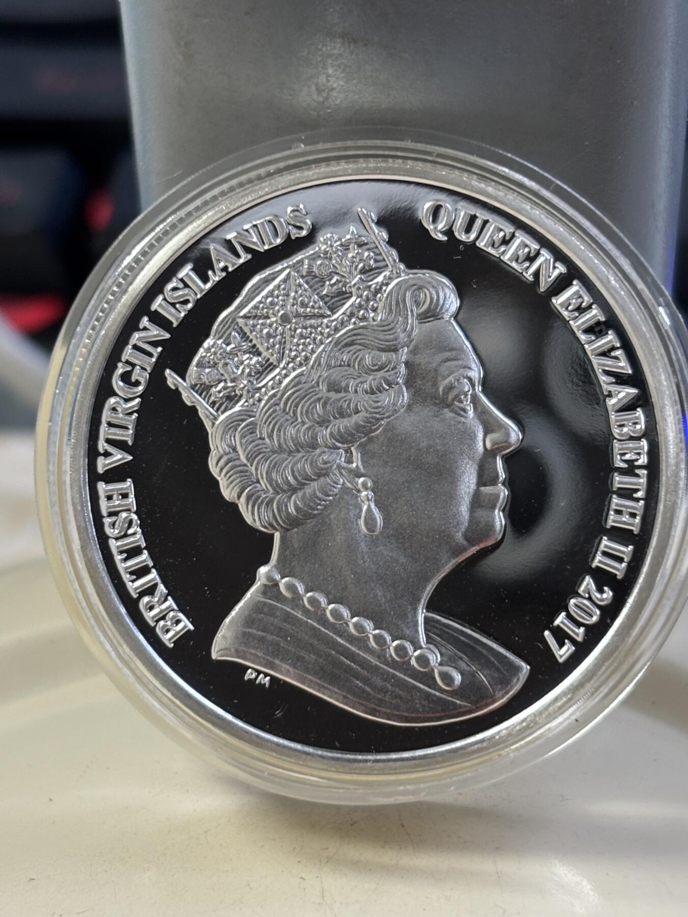 第182期拍卖 维尔京2017年维多利亚女王2盎司超高浮雕加厚银币，999银，发行量650枚