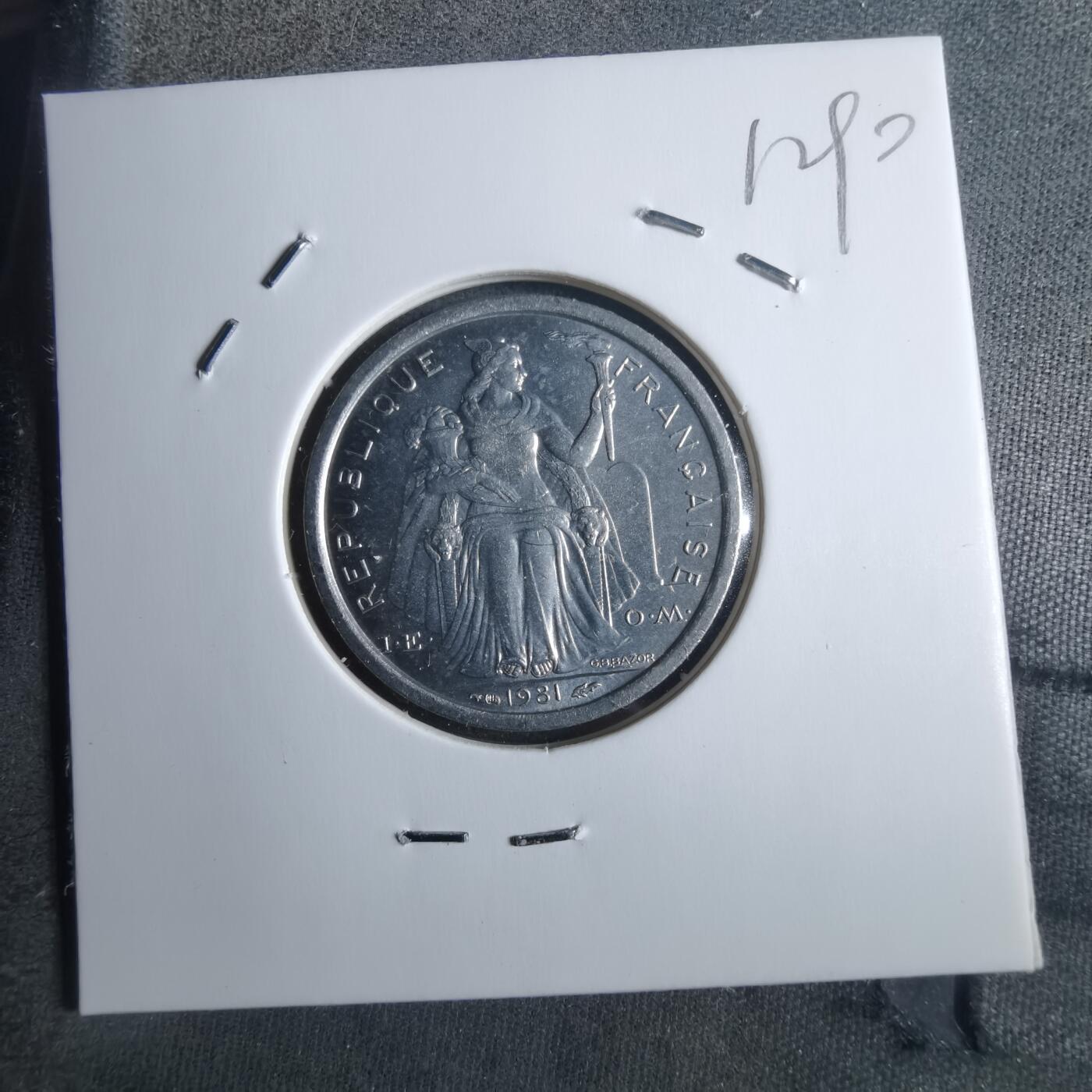 沼泽如烟--第912场 法属新喀里多尼亚1981年1法郎