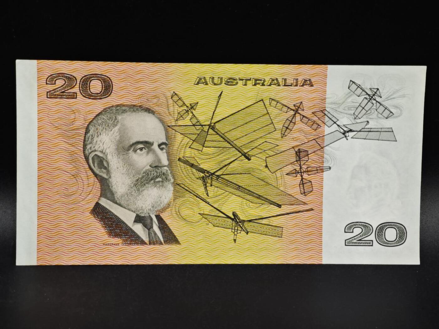 【淘币小摊】限时拍第八百零五拍  纸币场  满百包邮可预留两周  周一统一发货  澳大利亚20元纸币【有折】