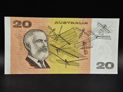 【淘币小摊】限时拍第八百零五拍  纸币场  满百包邮可预留两周  周一统一发货  - 澳大利亚20元纸币【有折】