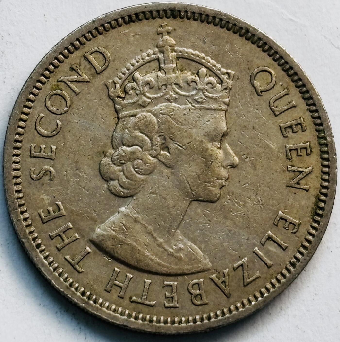 文馨钱币收藏第 282 场，【 长期接收代拍品】，加拿大老铜代用币，银币，德三系列场 少见 H 版1968 年英属香港女王大 5 毫