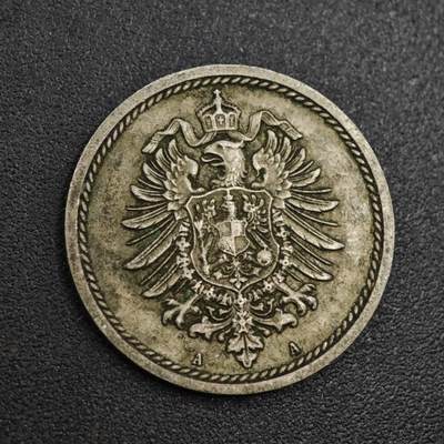 【淘币小摊】实时拍第八百零四拍   散币银币场   满百包邮可预留二周 每周一统一发货   - 德国1888年短翅5芬妮镍币