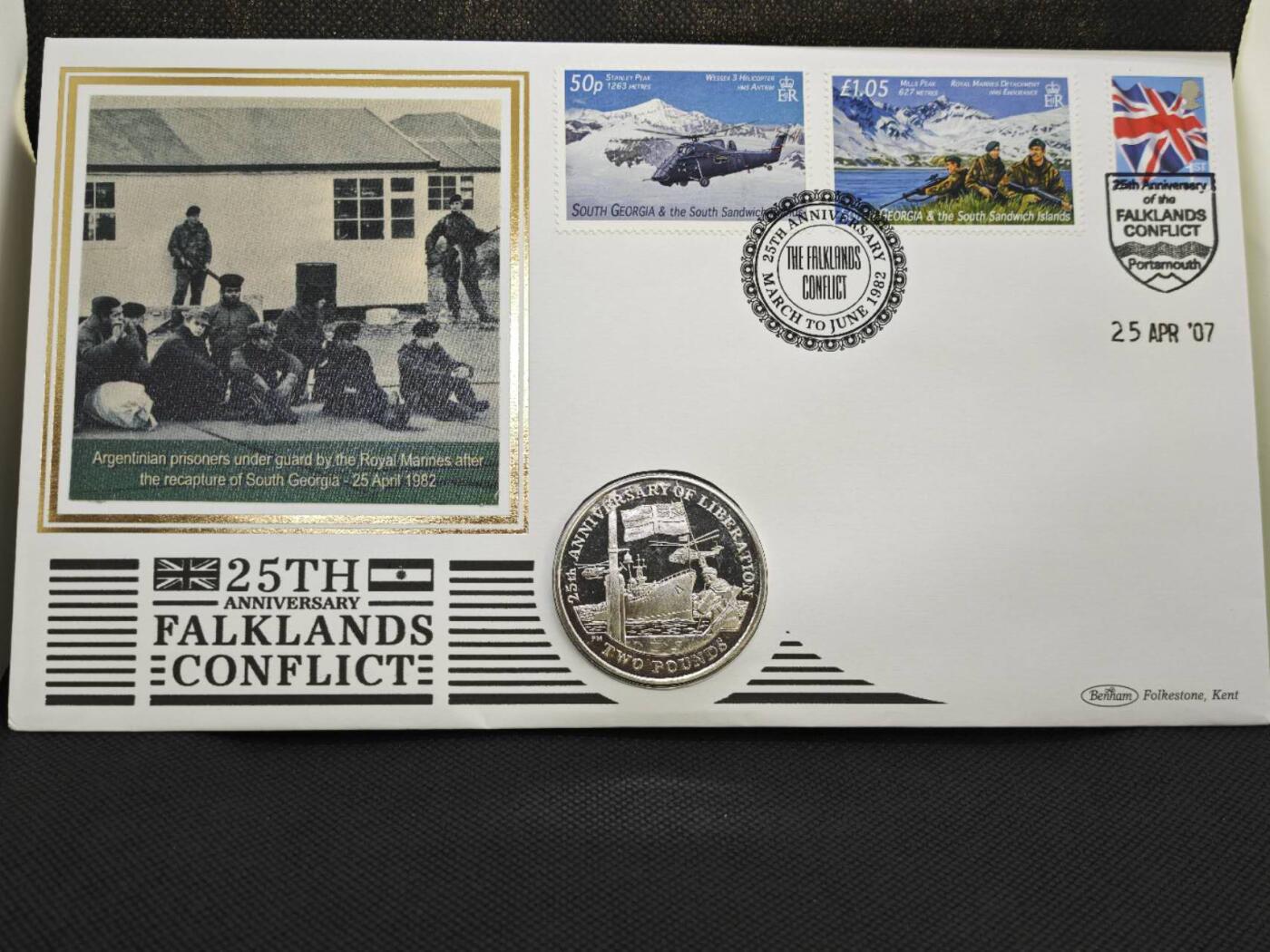 【淘币小摊】限时拍第八百零七拍  克朗币邮币封场  满百包邮可预留两周  周一统一发货   南乔治亚和南桑德威奇2007年解放25周年纪念币邮币封