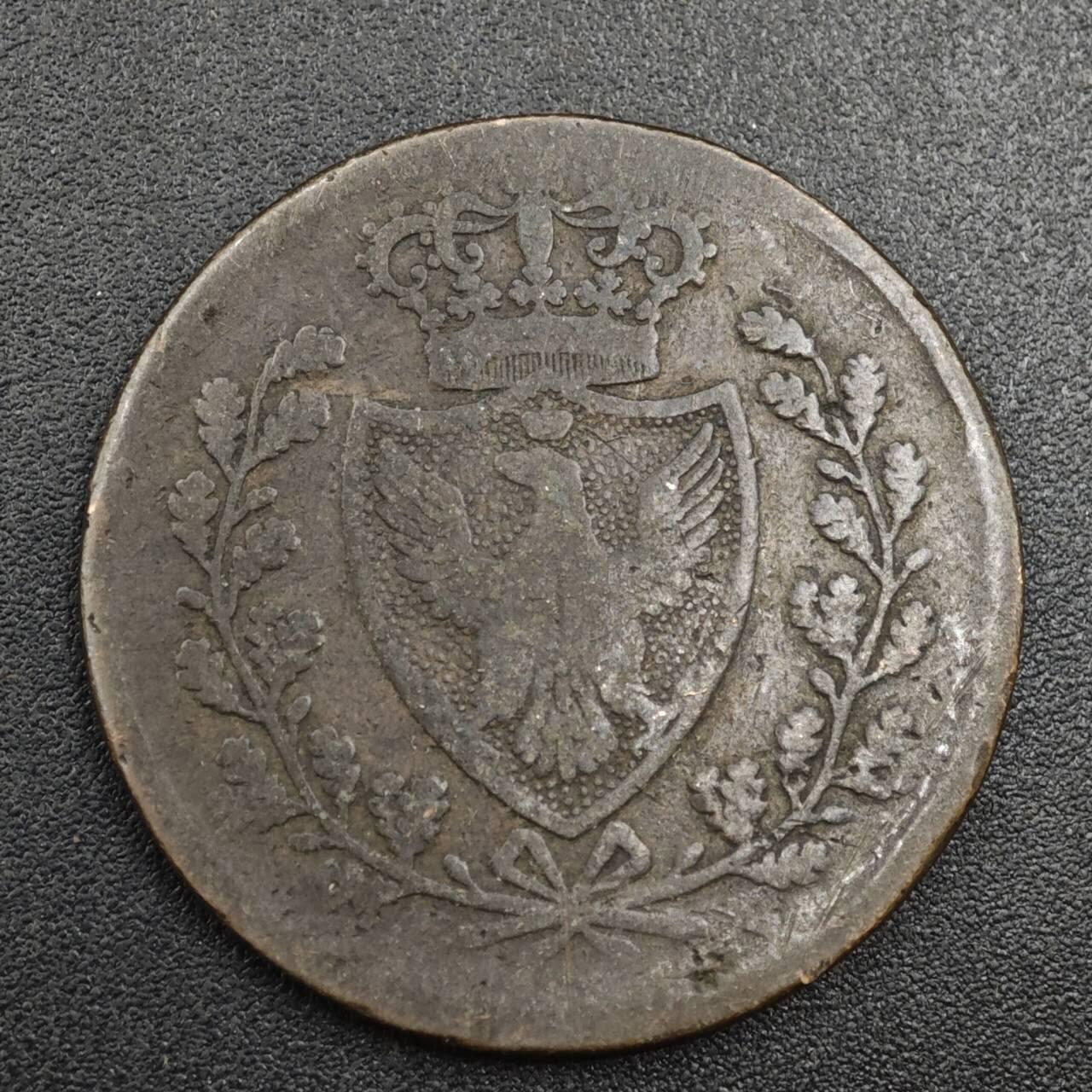 【淘币小摊】实时拍第八百零四拍   散币银币场   满百包邮可预留二周 每周一统一发货   意大利1826年撒丁岛5分铜币